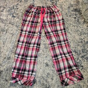 Victoria's Secret Pink and Black Flannel Pajama Set